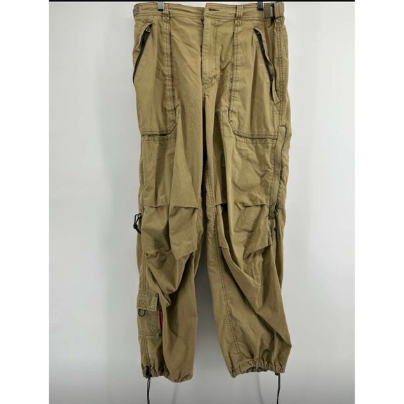 Vintage Abercrombie Fitch Pant Medium 32x30 Khaki‎ Cargo Baggy Paratrooper Y2K